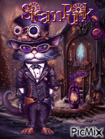Steampunk Cat - 免费动画 GIF