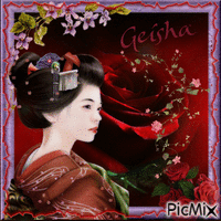 portrait geisha - GIF animado gratis