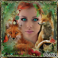 Sweet Foxes in the Mist..Liz,Des,Z. and Kate. - Gratis animeret GIF