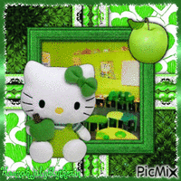 (♣)Hello Kitty Plush with Apple(♣) animēts GIF