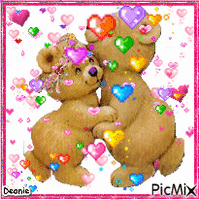 Valentine Dancing Bears animēts GIF