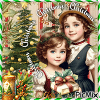 Joyeux Noël - Vintage - GIF animé gratuit