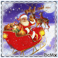 Santa Claus in sleigh