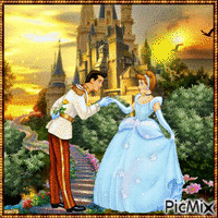 Cinderella and the prince GIF animé