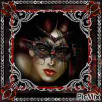 Belle Masquée en noir & rouge animált GIF