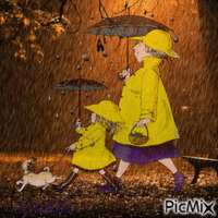 Sous la pluie - Бесплатный анимированный гифка