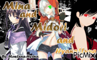 Mina and Midori and Hyana/Luna - Бесплатный анимированный гифка