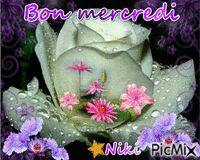 Rose blanche " bon mercredi " - Bezmaksas animēts GIF