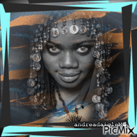 mon portrait africaine ,,,, анимиран GIF