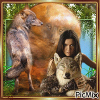 *La femme et les loups* GIF animado