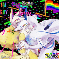 gay flame phox & ice doggo - GIF animé gratuit