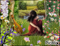 Jardín florido - Ingyenes animált GIF