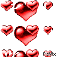 Les coeurs rouges - Бесплатный анимированный гифка