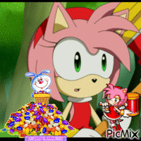 Amy Rose & Jelly Beans Animated GIF