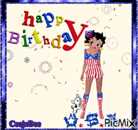 Happy Birthday Betty Boop - GIF animé gratuit
