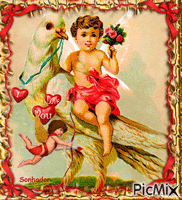Cupido Vintage - GIF animé gratuit