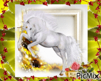 jolie licorne blanche animasyonlu GIF