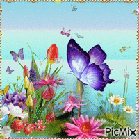Blu Butterfly - Bezmaksas animēts GIF