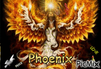 Phoenix - love and peace - Ingyenes animált GIF