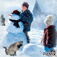 Cats Out In The Snow animovaný GIF