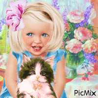 Little girl and her cat/contest