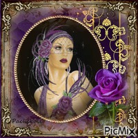 Portrait violet GIF animé