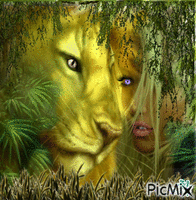 Concours "Femme et lion" animasyonlu GIF