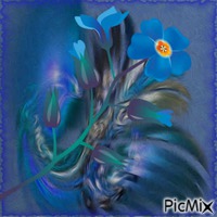 fleur bleue animovaný GIF