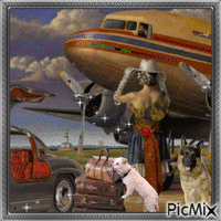 Les chiens aussi voyagent. - GIF animasi gratis