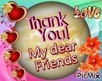 Obrigado meus queridos amigos анимиран GIF