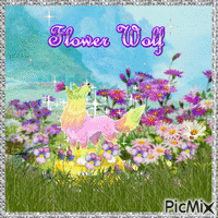 FLOWER WOLF - Free animated GIF