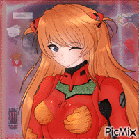 Asuka Langley ! animovaný GIF