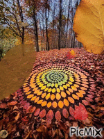 Mandala de hojas animált GIF