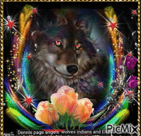 WOLF FLOWERS - Free animated GIF