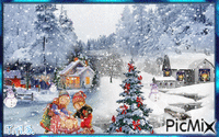 Paysage hiver - Ingyenes animált GIF