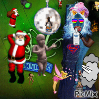 Santa párty z Violettou - GIF animé gratuit