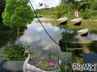 promenade au bord de l'eau Animated GIF