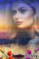 la beaute d une femme et la mer - Besplatni animirani GIF