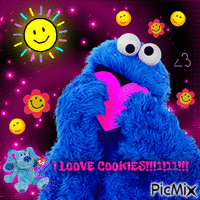 cookie monster animovaný GIF