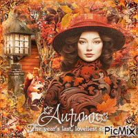 Autumn woman brown hat - Бесплатный анимированный гифка
