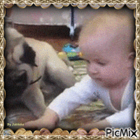 Criança e Cachorro - Zdarma animovaný GIF