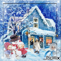 Playing in the snow... - GIF animate gratis