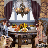 Thanks giving Dinner For Two - Free animated GIF