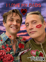 mads mikkelsen and hugh dancy my dads - Free animated GIF