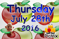 THURSDAY JULY 28TH, 2016 - Animovaný GIF zadarmo