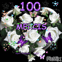 100 mercis Aponi d'algoma - Безплатен анимиран GIF