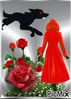 The girl a red hood.. animuotas GIF