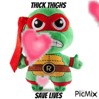 THICK THIGHS SAVE LIVES... - Gratis animeret GIF