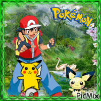 Pokémon débarque en montagne - Gratis animeret GIF