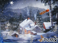 Il neige à Noël - Free animated GIF
